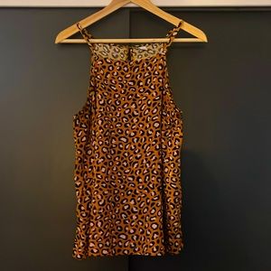 Leopard print tank w/ keyhole clasp in back